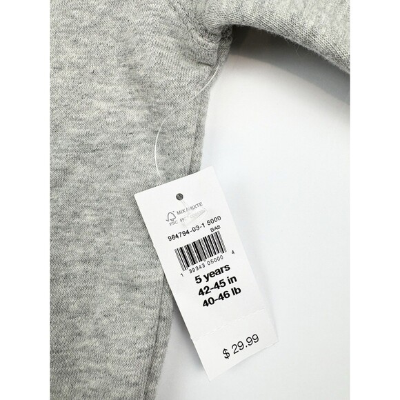NWT Boys Grey GAP Logo Full Zip Hoodie Sweatshirt, Size 5, 5T - Picture 3 of 3